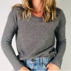 Madewell Wallace grey honeycomb pullover sweater